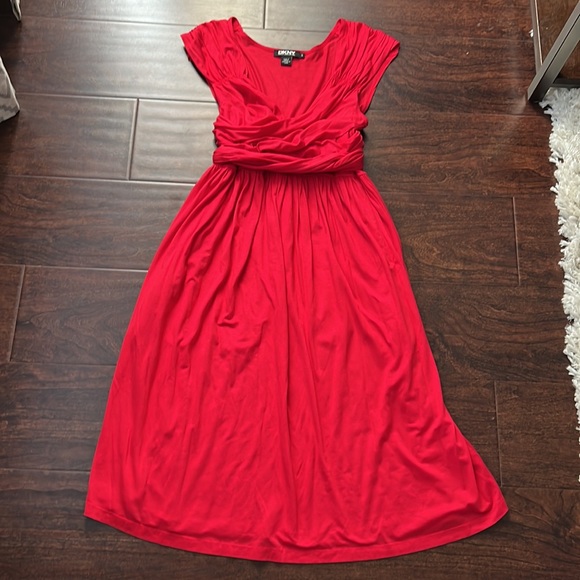 DKNY Red Waist Tie Dress - Picture 6 of 8